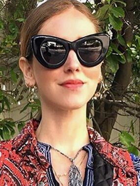 Retro Black Mod Super Trendy Women's Fashion Cat Eye Sunglasses 100% UV Protec